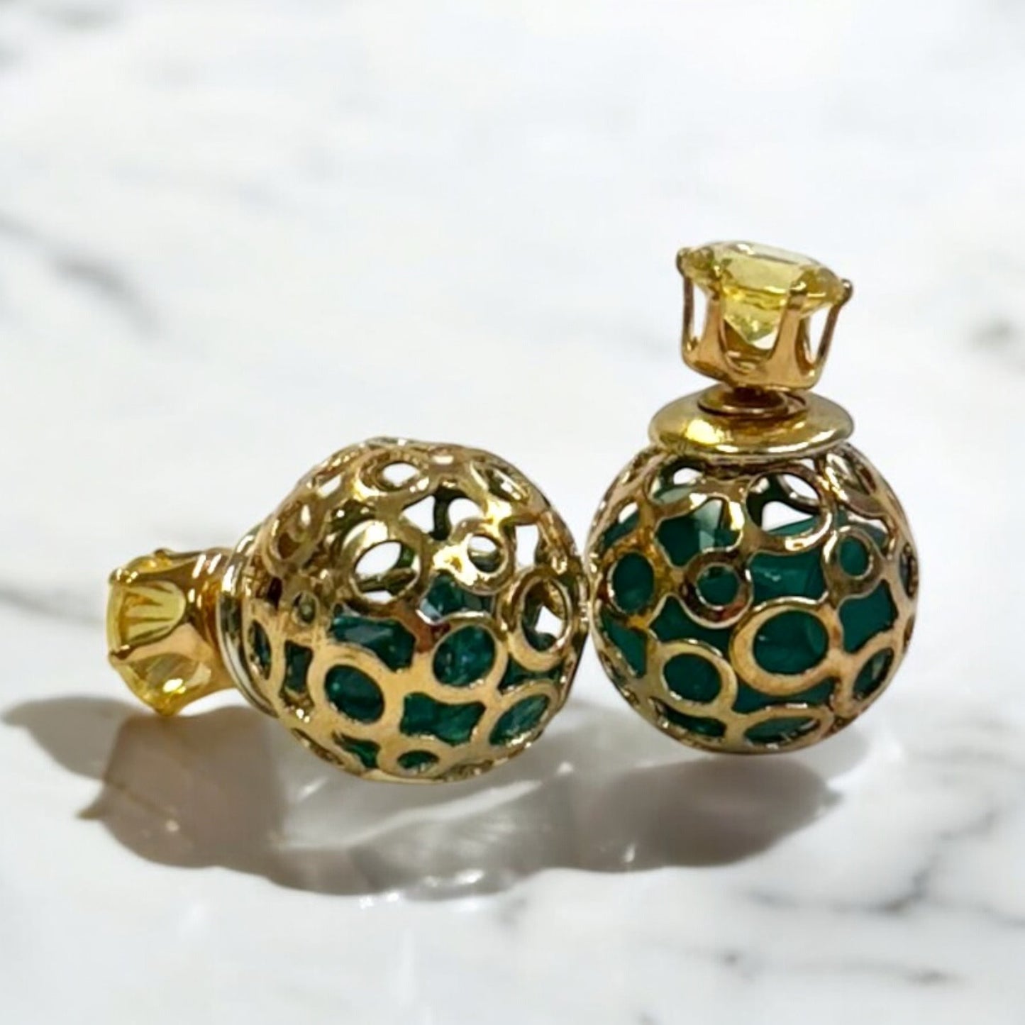 Pendientes Doble Esfera con Cristales
