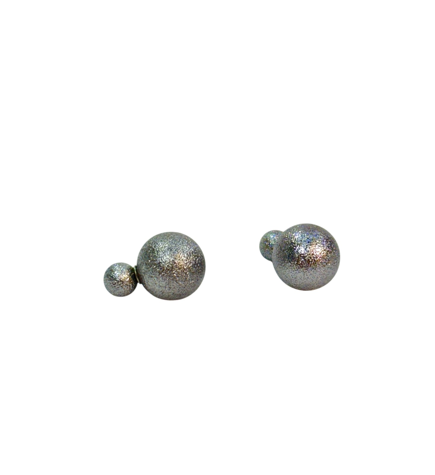 Pendientes Doble Bola Metalizados