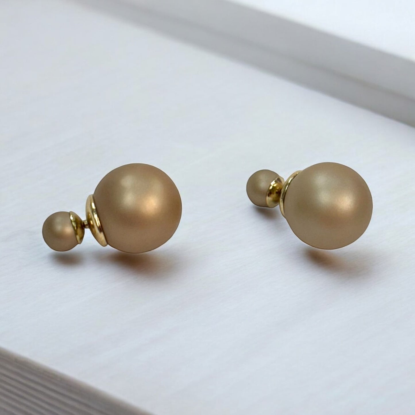 Pendientes Doble Bola Metalizados