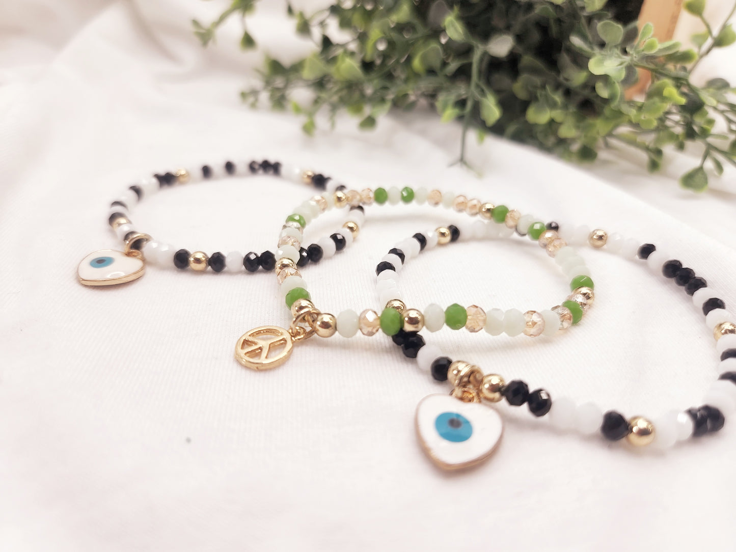 Pulseras de cristal checo en set de 3.