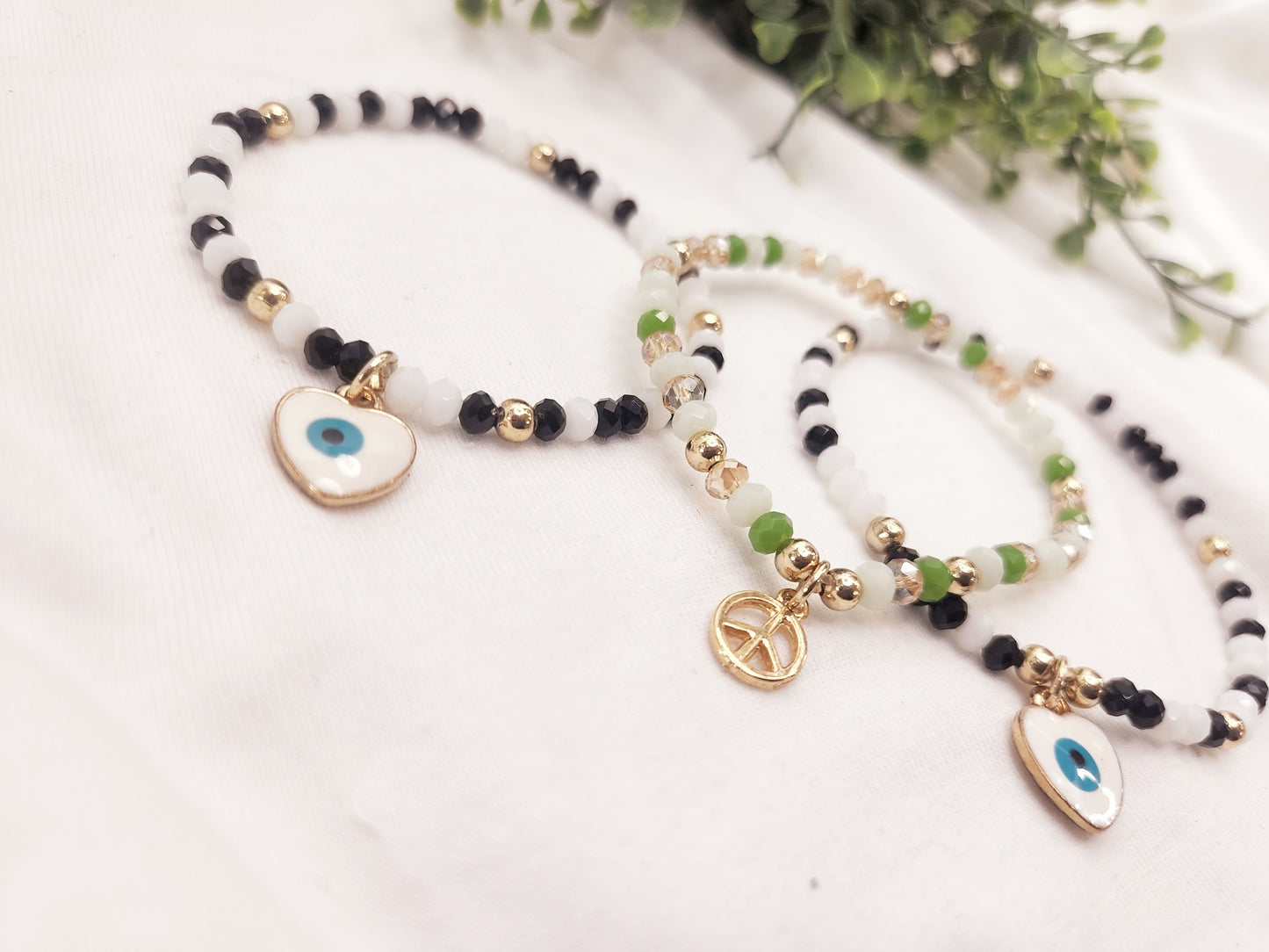 Pulseras de cristal checo en set de 3.