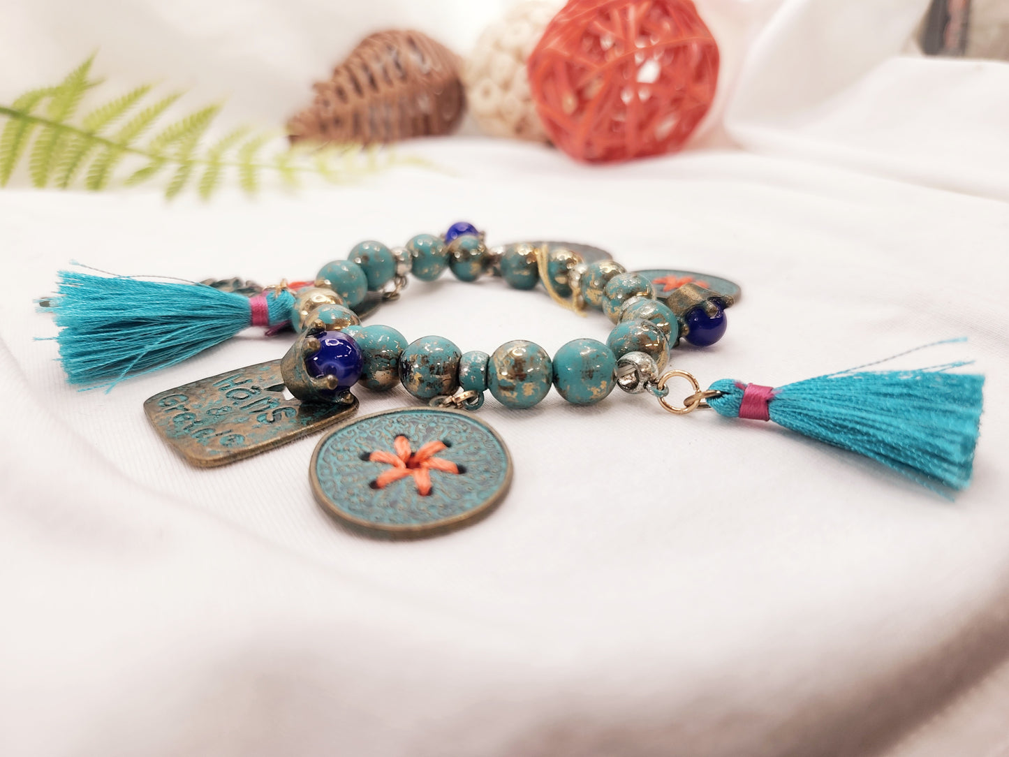 Pulsera de Cuentas metal envejecidas