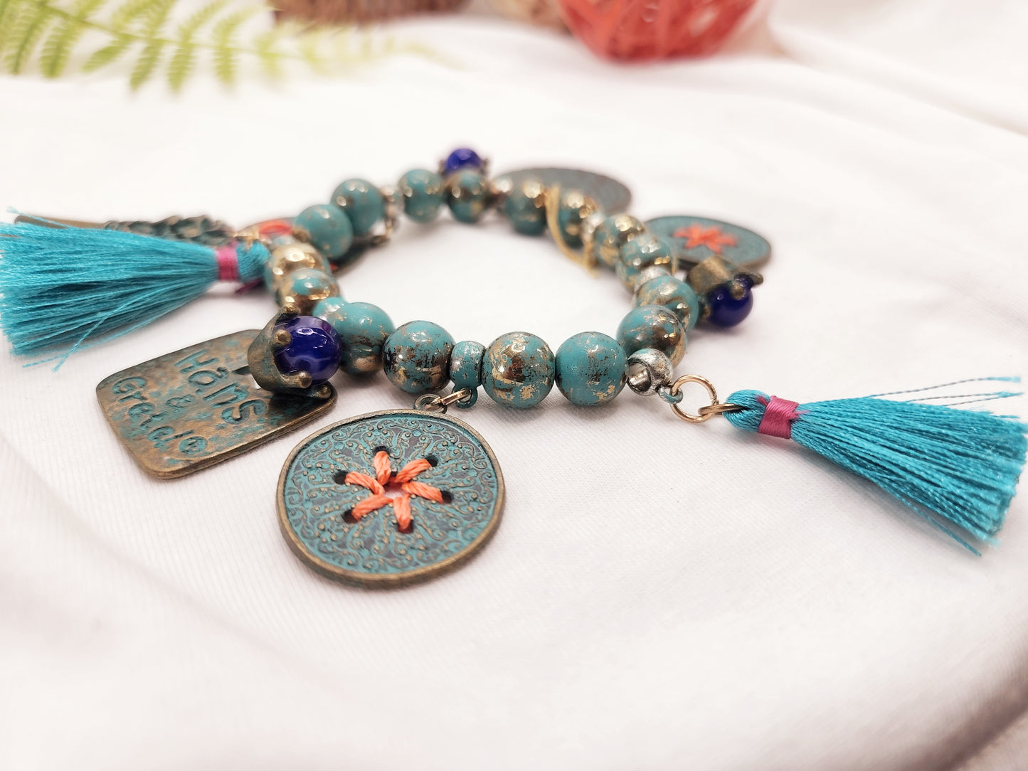 Pulsera de Cuentas metal envejecidas