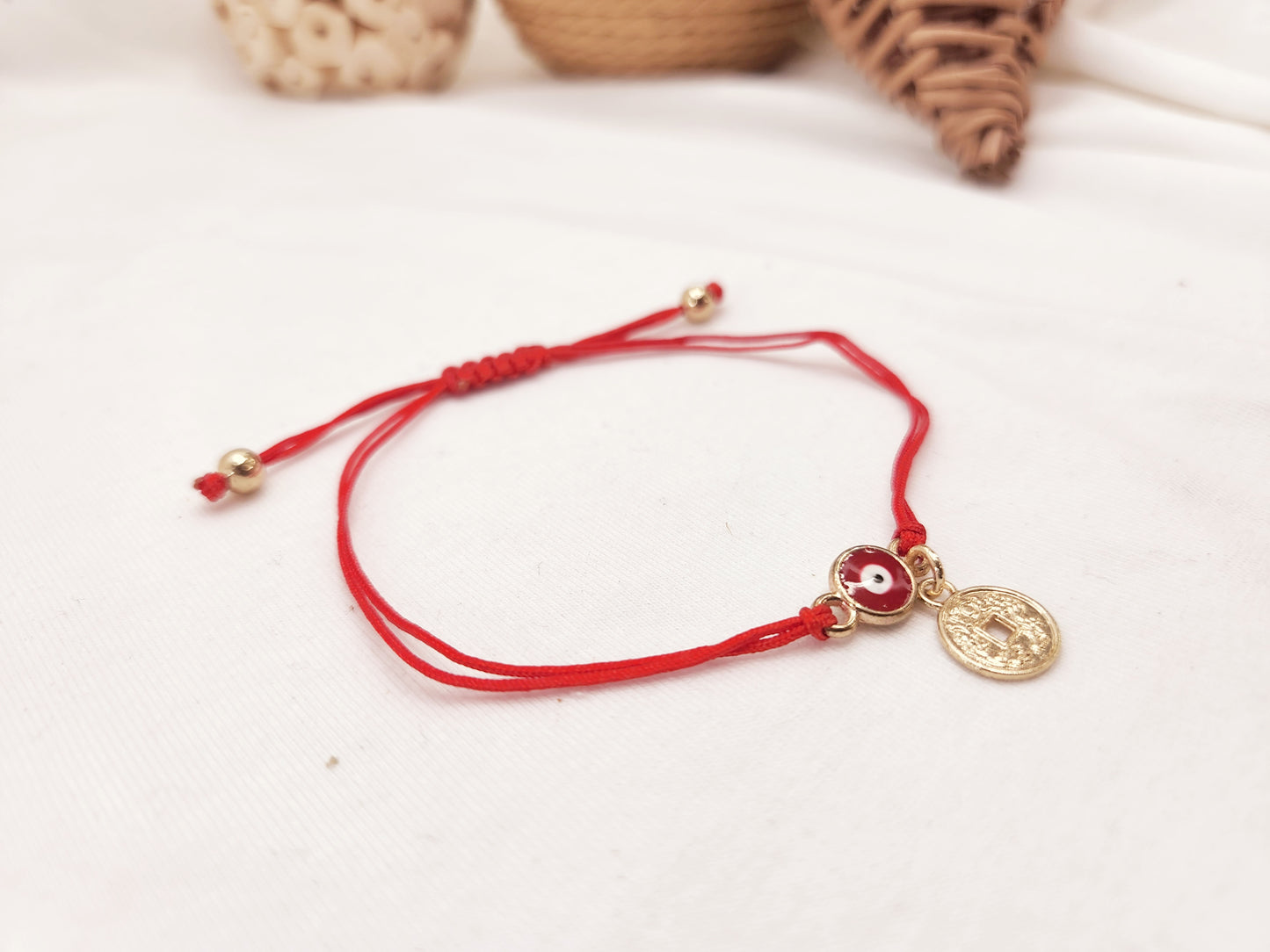 Pulsera de Hilo con Ojo - Moneda - Hamsa