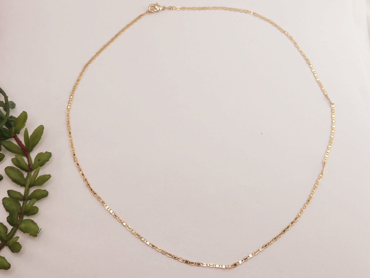 Cadena de Oro Laminado Tejido Marinero 2mm de Espesor