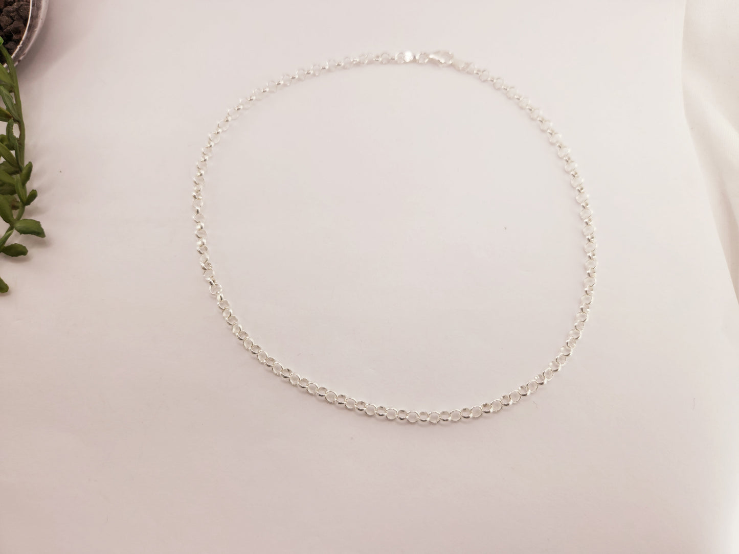 Rolo Woven Silver Chain 4mm