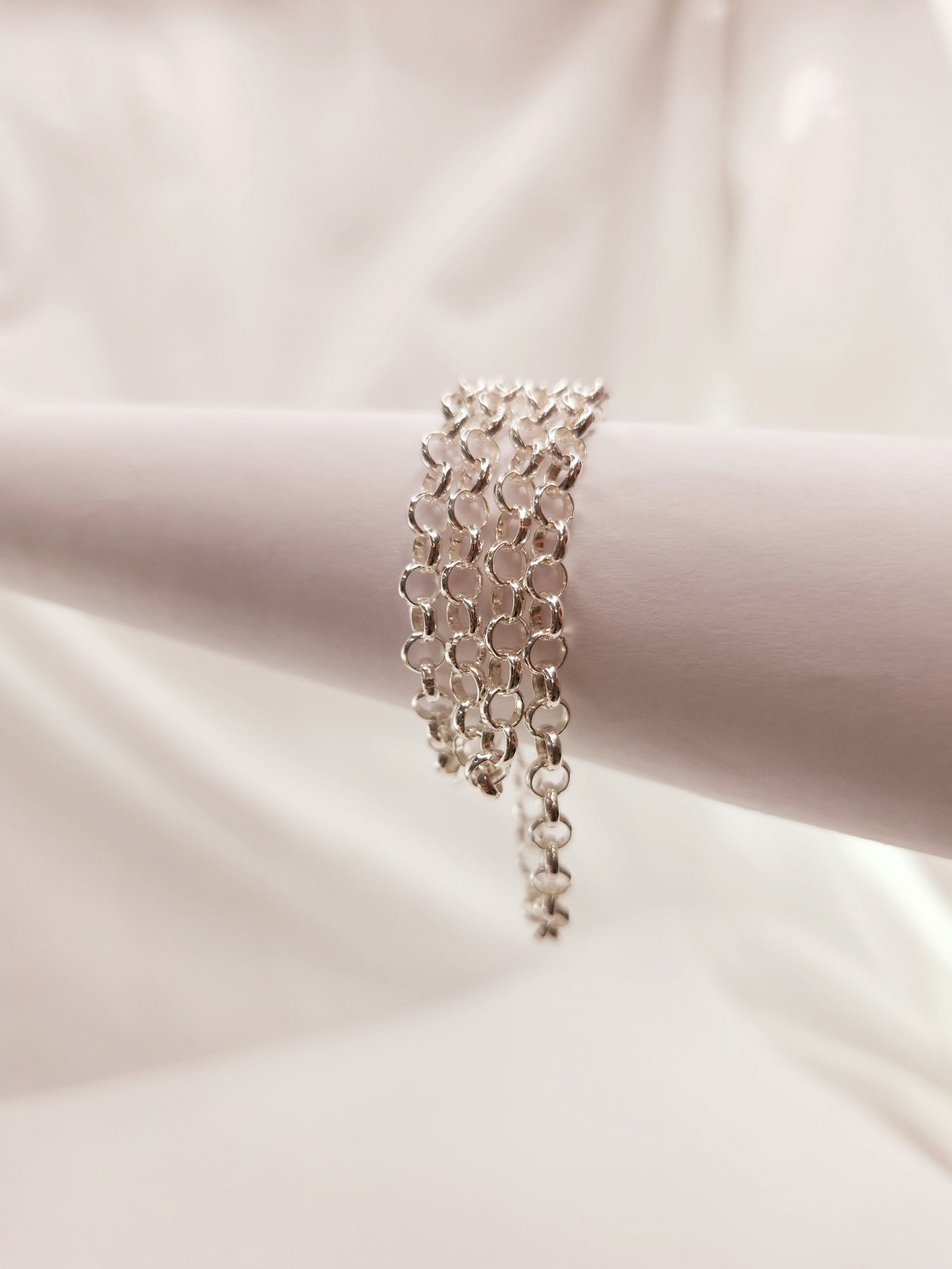 Rolo Woven Silver Chain 4mm