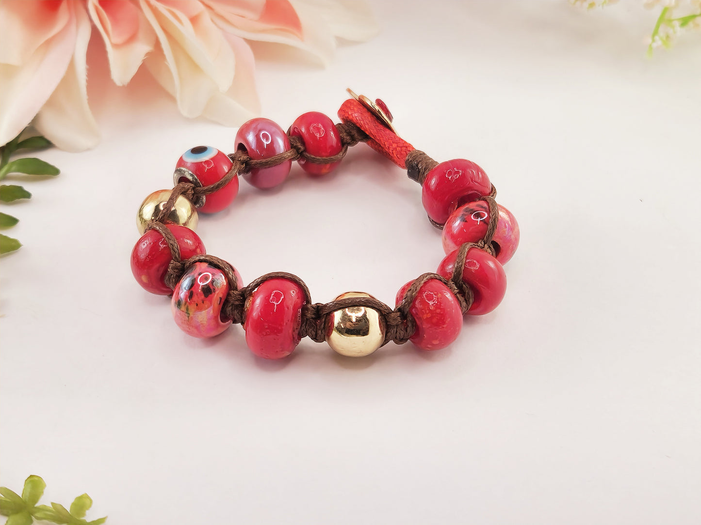 Pulsera de Cuentas Grandes de Cerámica