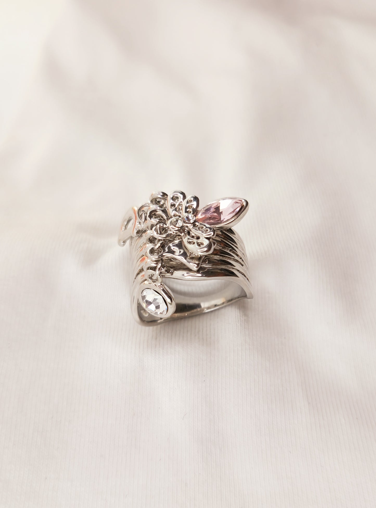 Nina Ring with Dragonfly Charms and Crystals