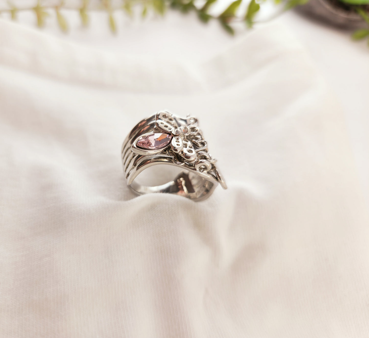 Nina Ring with Dragonfly Charms and Crystals