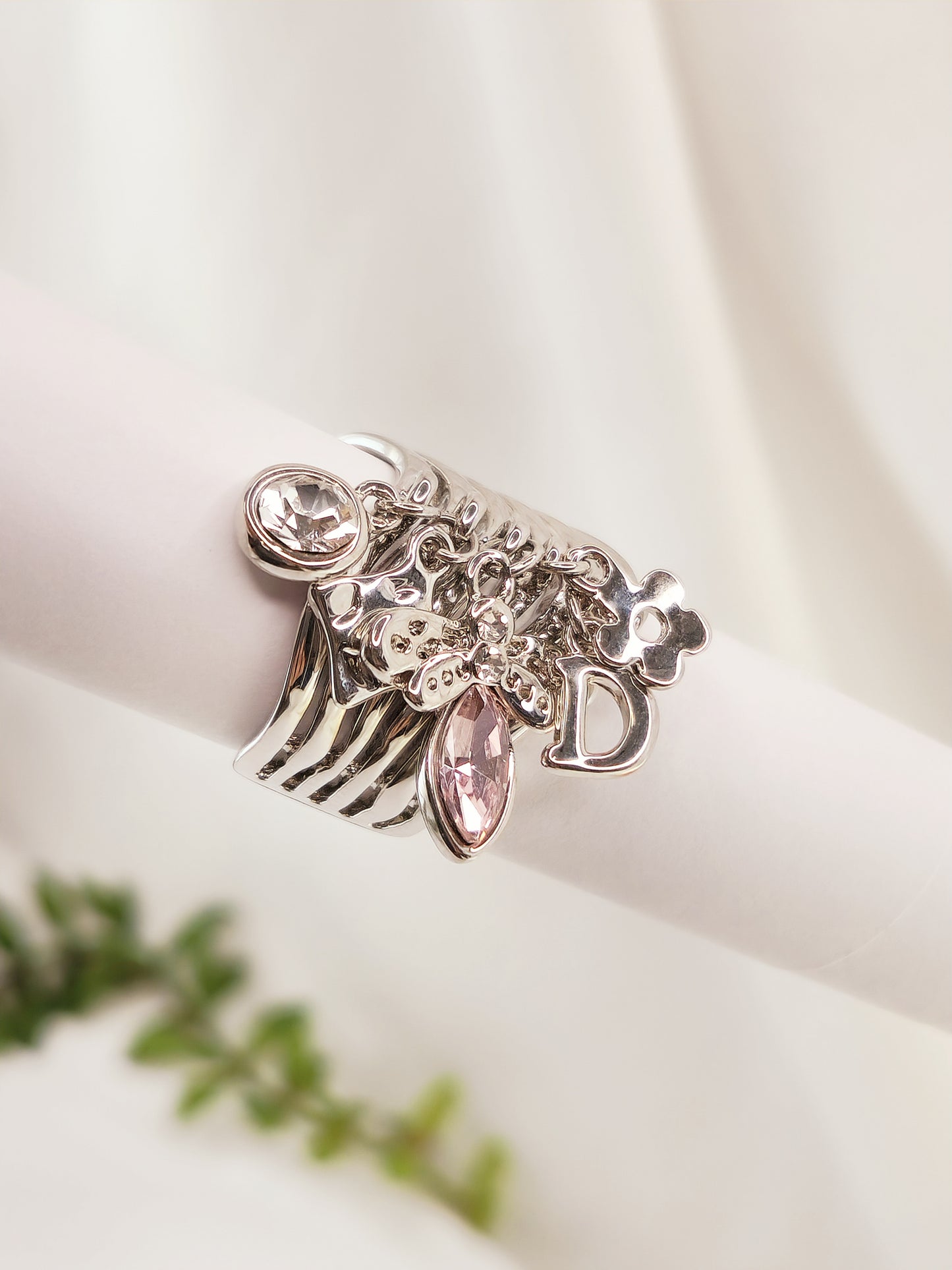 Nina Ring with Dragonfly Charms and Crystals