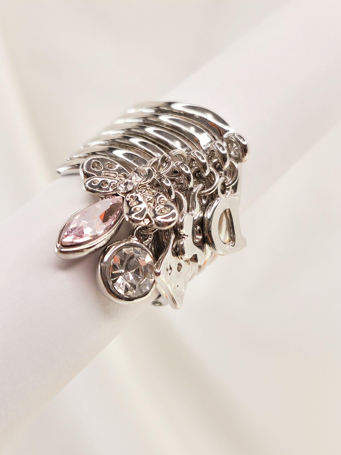 Nina Ring with Dragonfly Charms and Crystals
