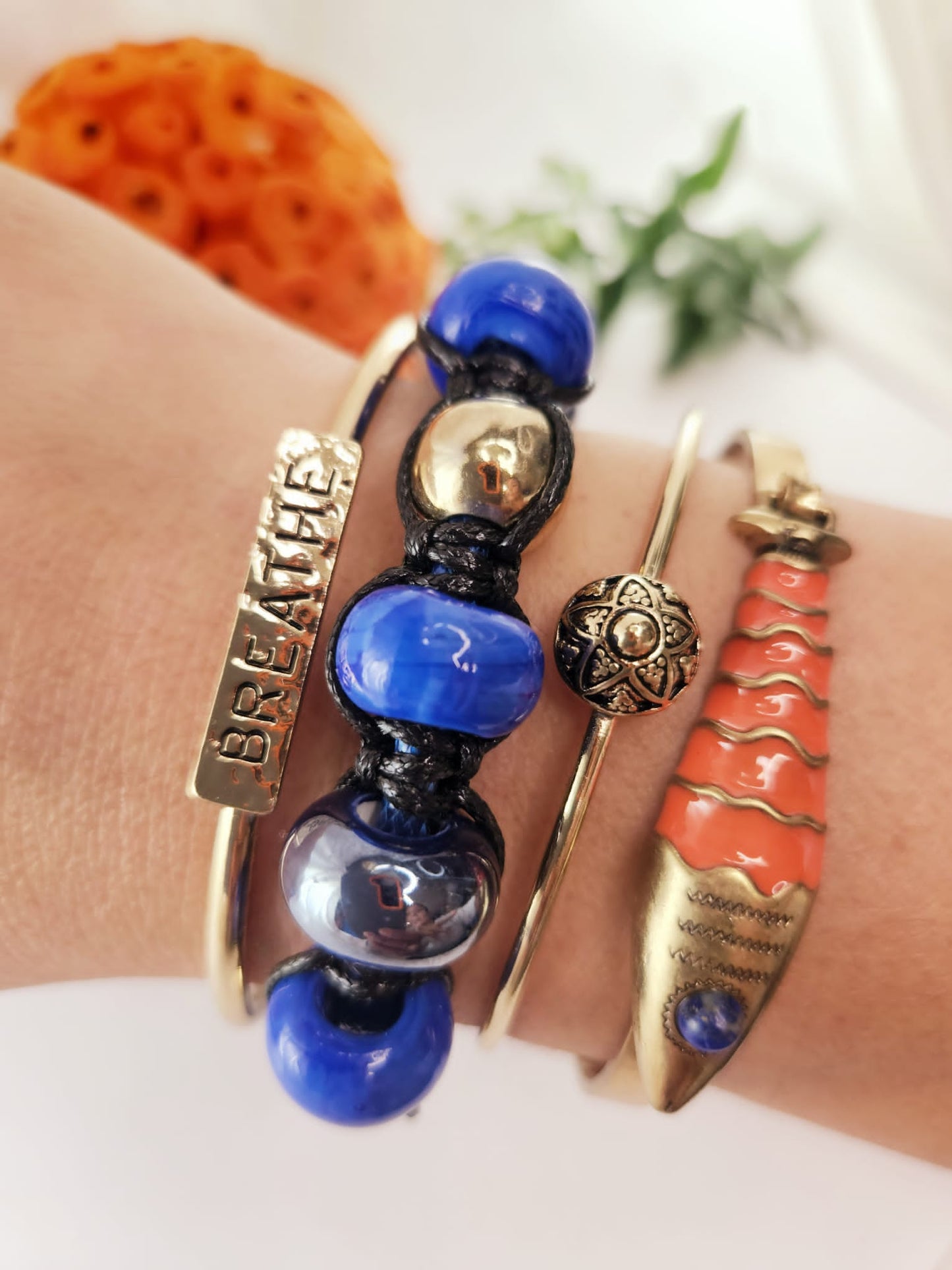 Pulsera de Cuentas Grandes de Cerámica
