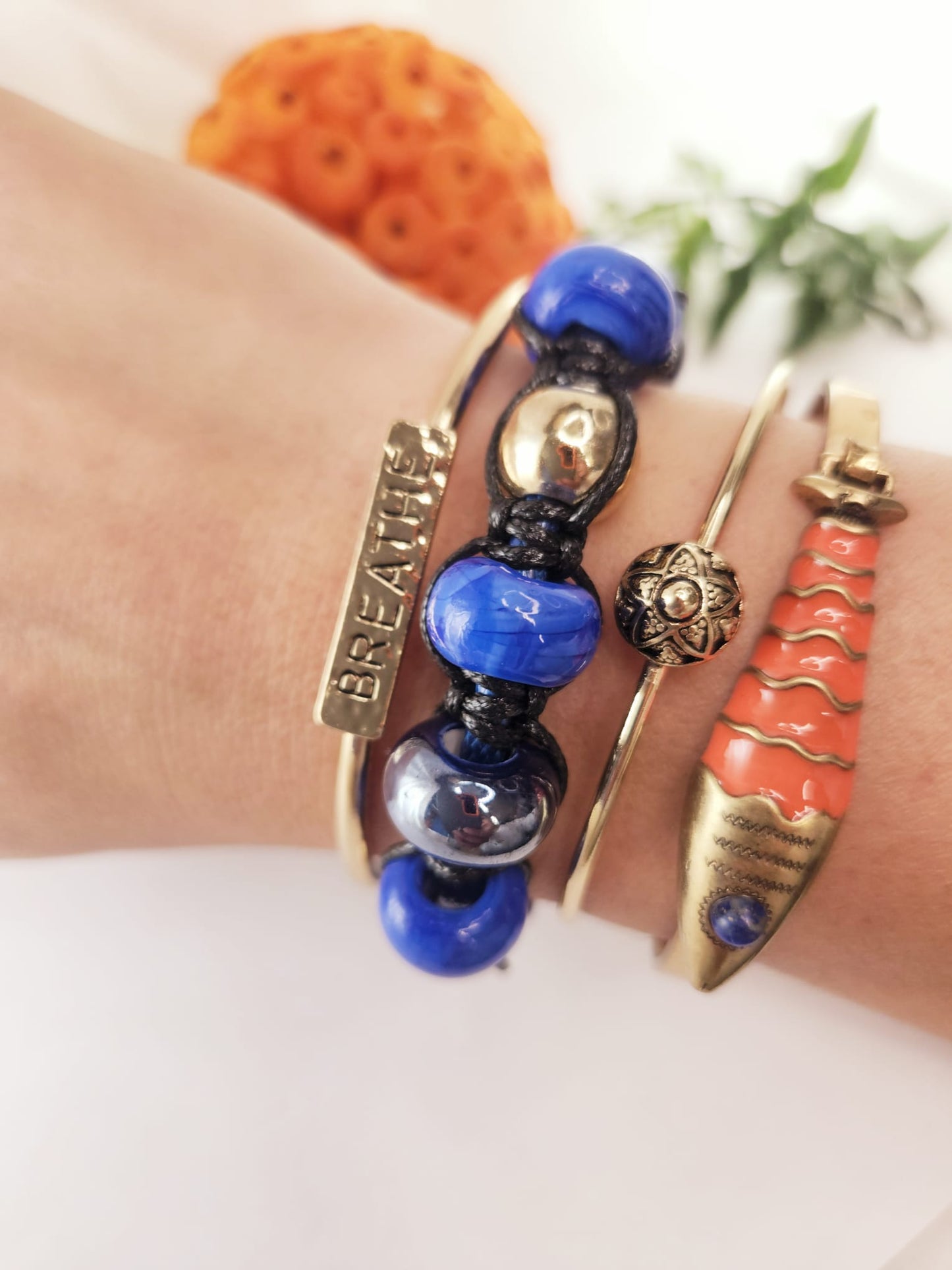 Pulsera de Cuentas Grandes de Cerámica