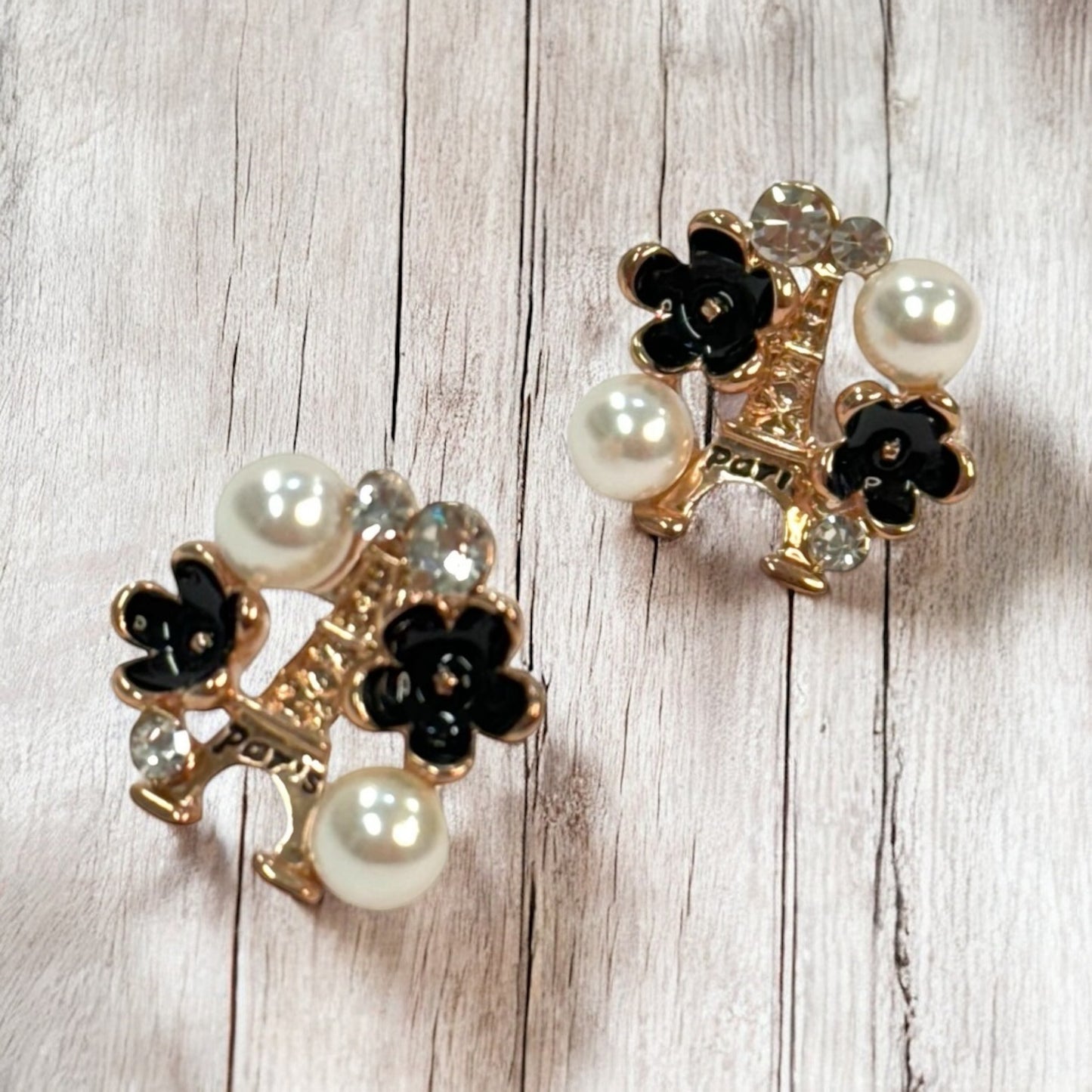 Pendientes Paris con Perlas y Cristales