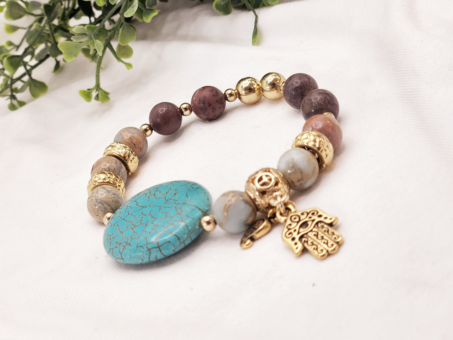 Jasper and Magnesite Bracelet