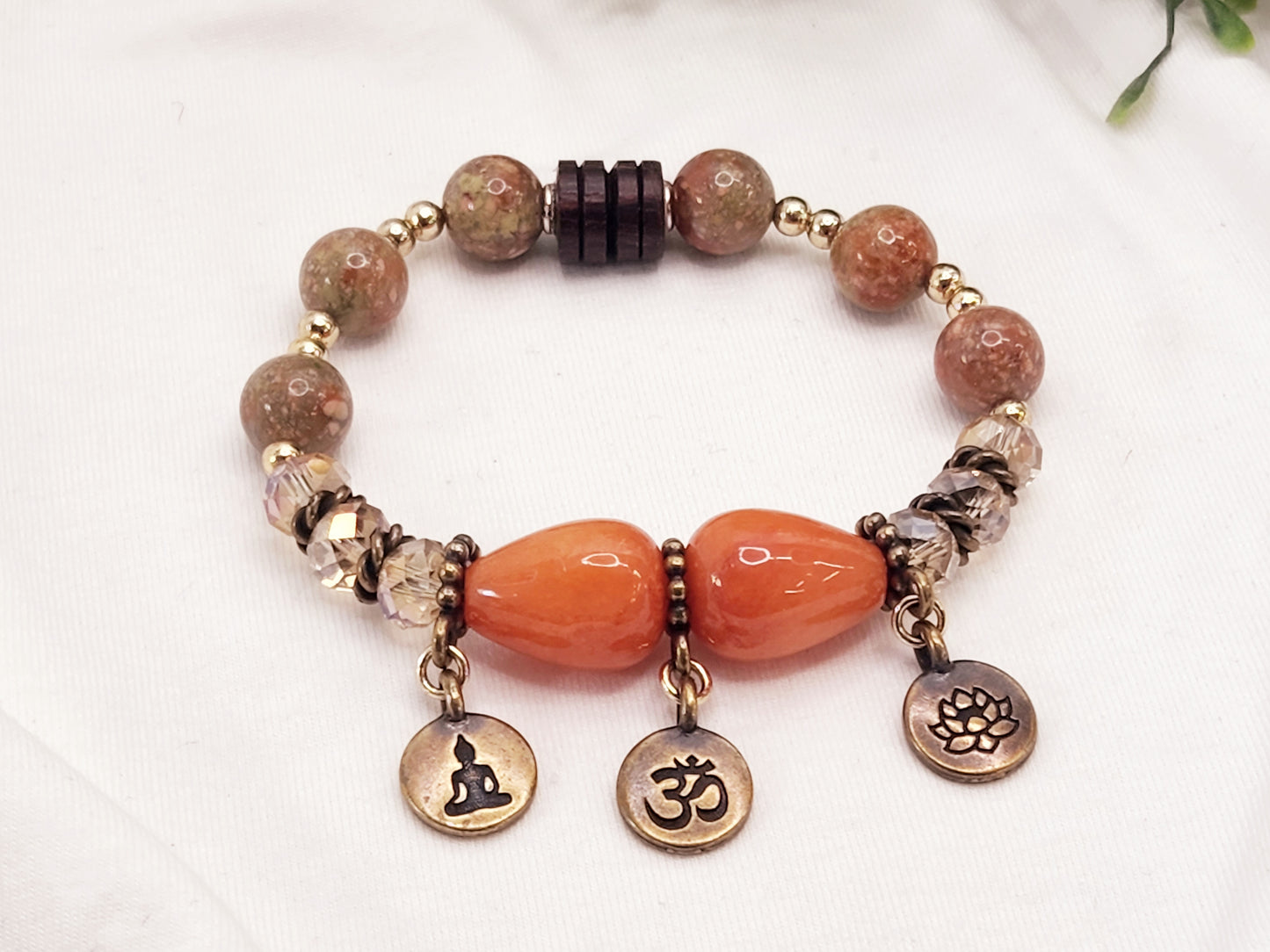 Jade and Crazy Agate Bracelet