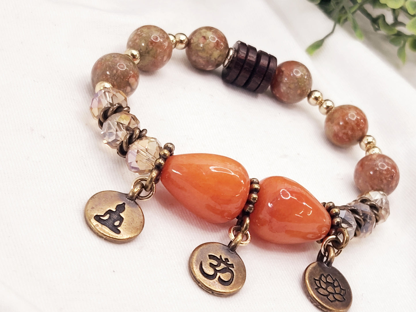 Jade and Crazy Agate Bracelet