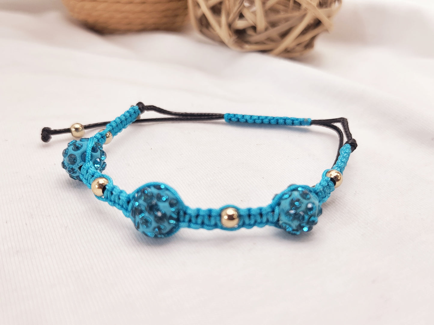 Clay bead bracelets with crystals