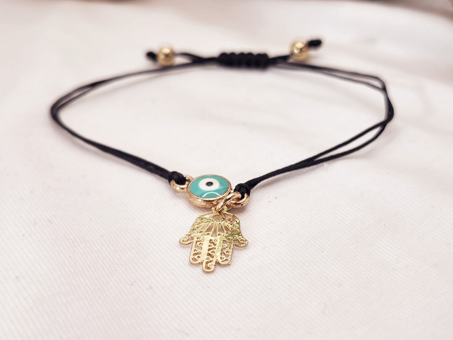 String Bracelet with Eye - Coin - Hamsa