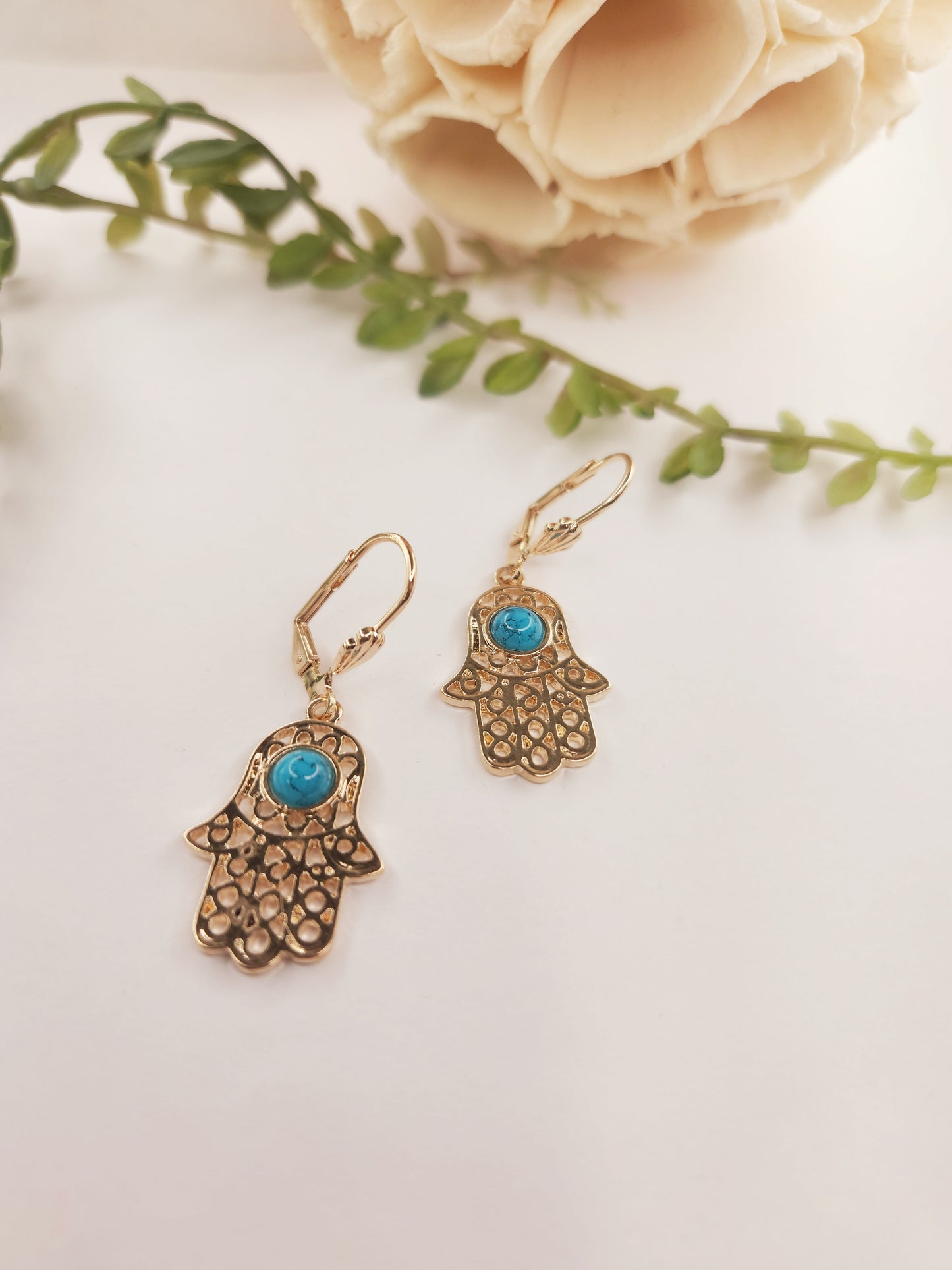 18k Gold Plated Hamsa Earrings