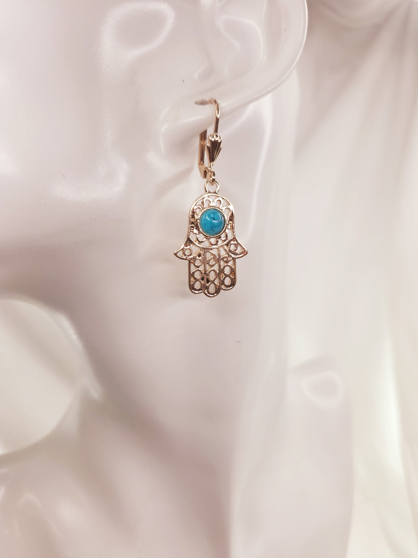 18k Gold Plated Hamsa Earrings