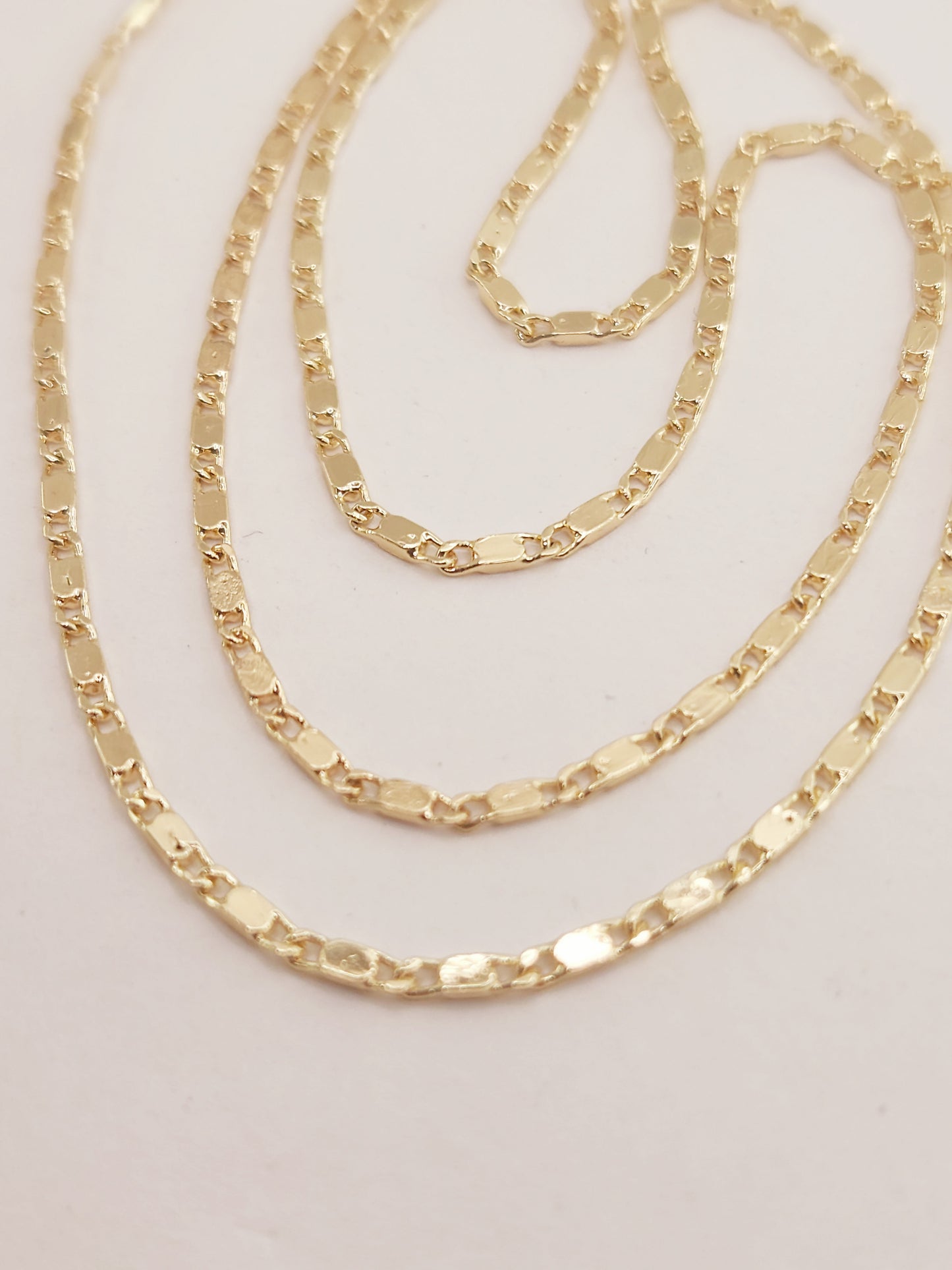 Valentino Woven Laminated Gold Chain 2mm Thick