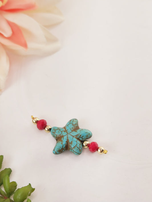 Invisible Thread Necklace - Turquoise Howlite Star Pendant