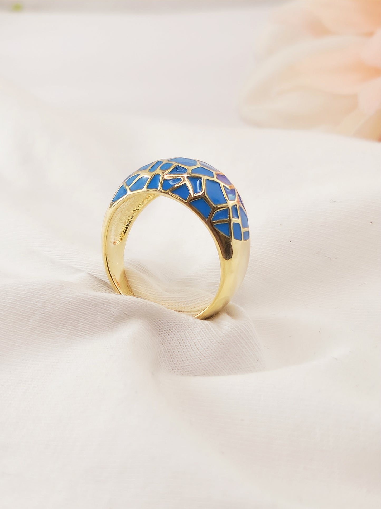 Lia Geometric Gold Plated Ring