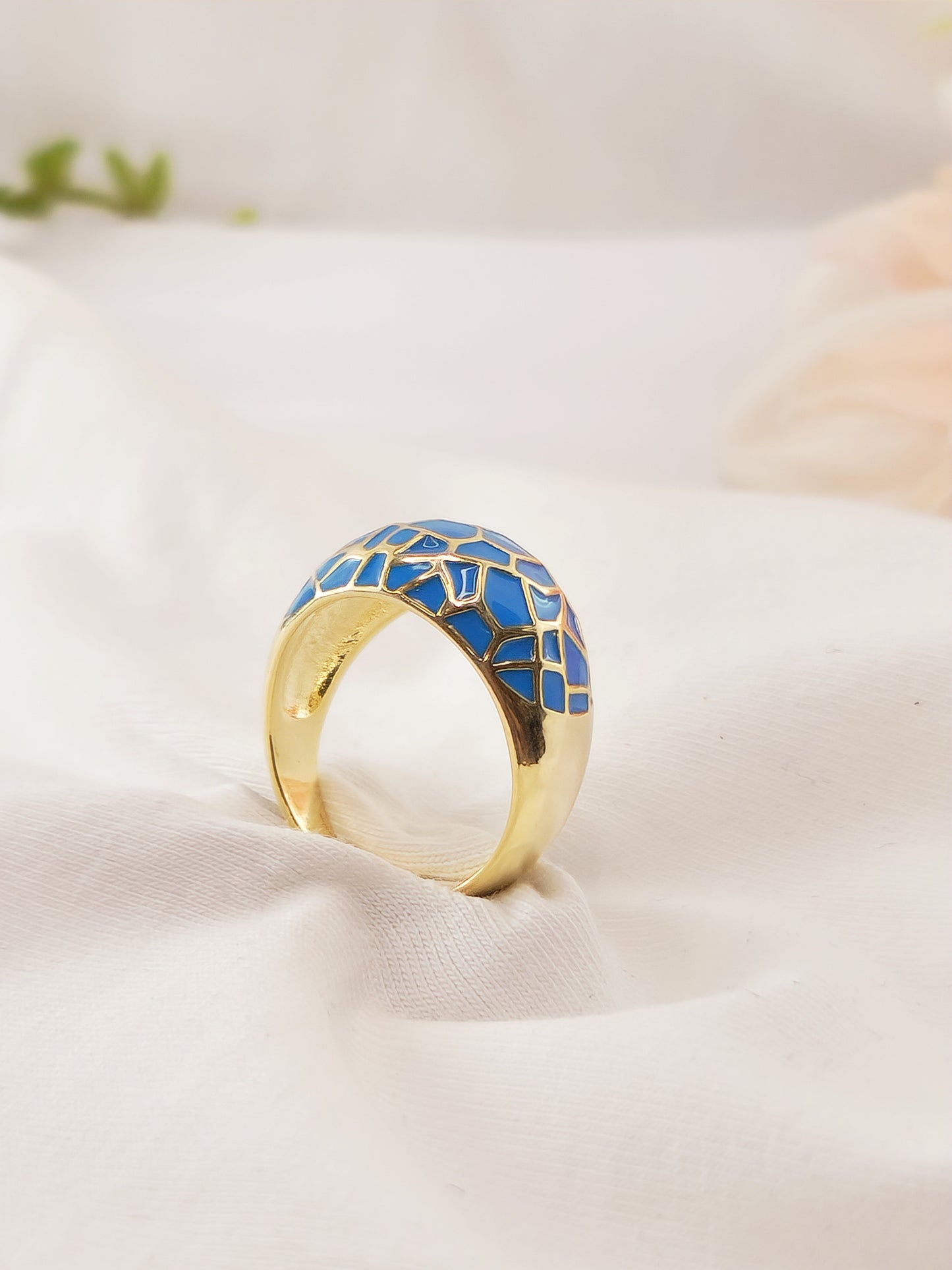 Lia Geometric Gold Plated Ring