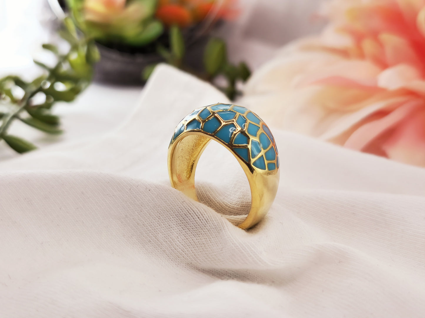 Lia Geometric Gold Plated Ring