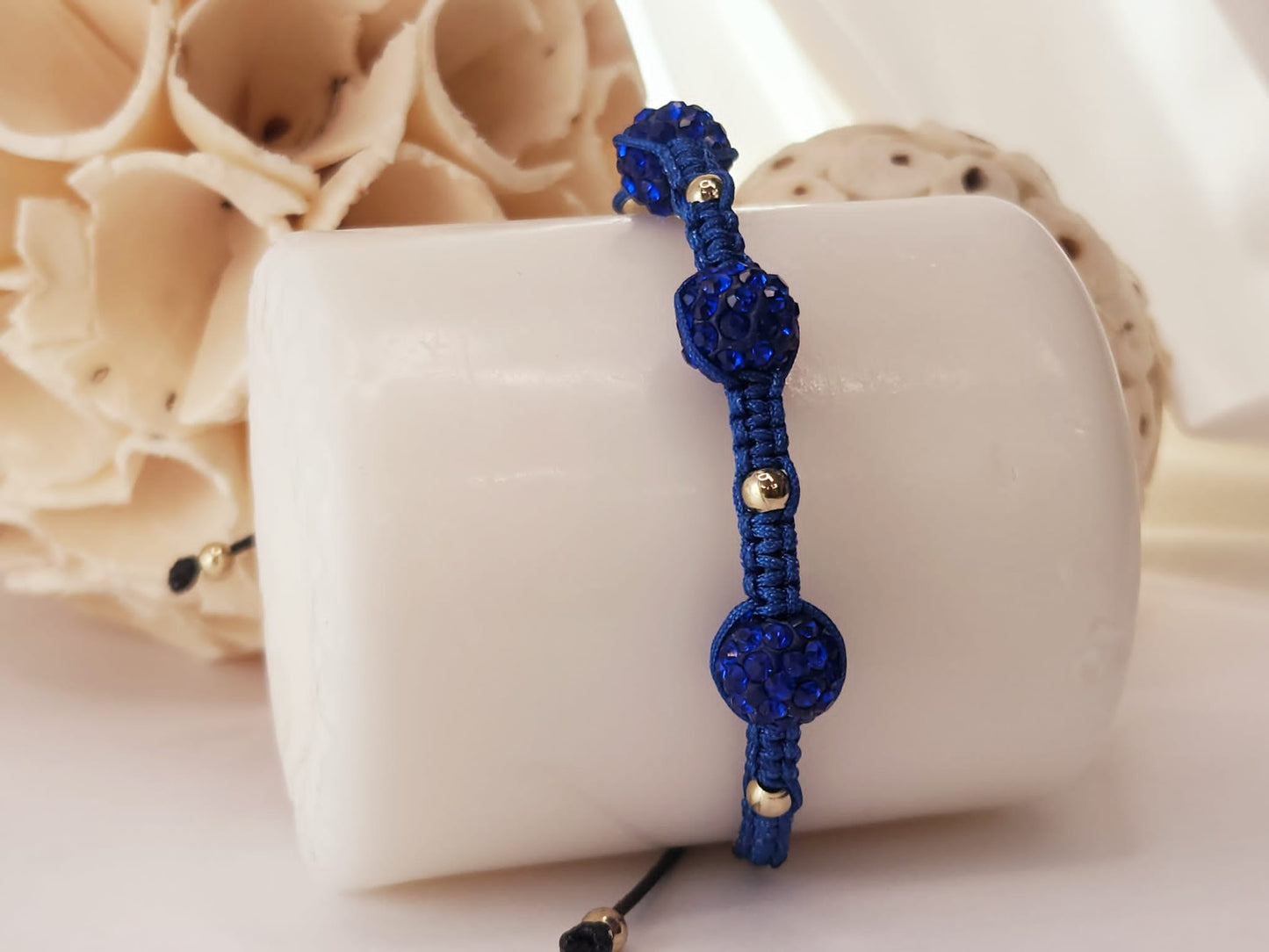 Clay bead bracelets with crystals