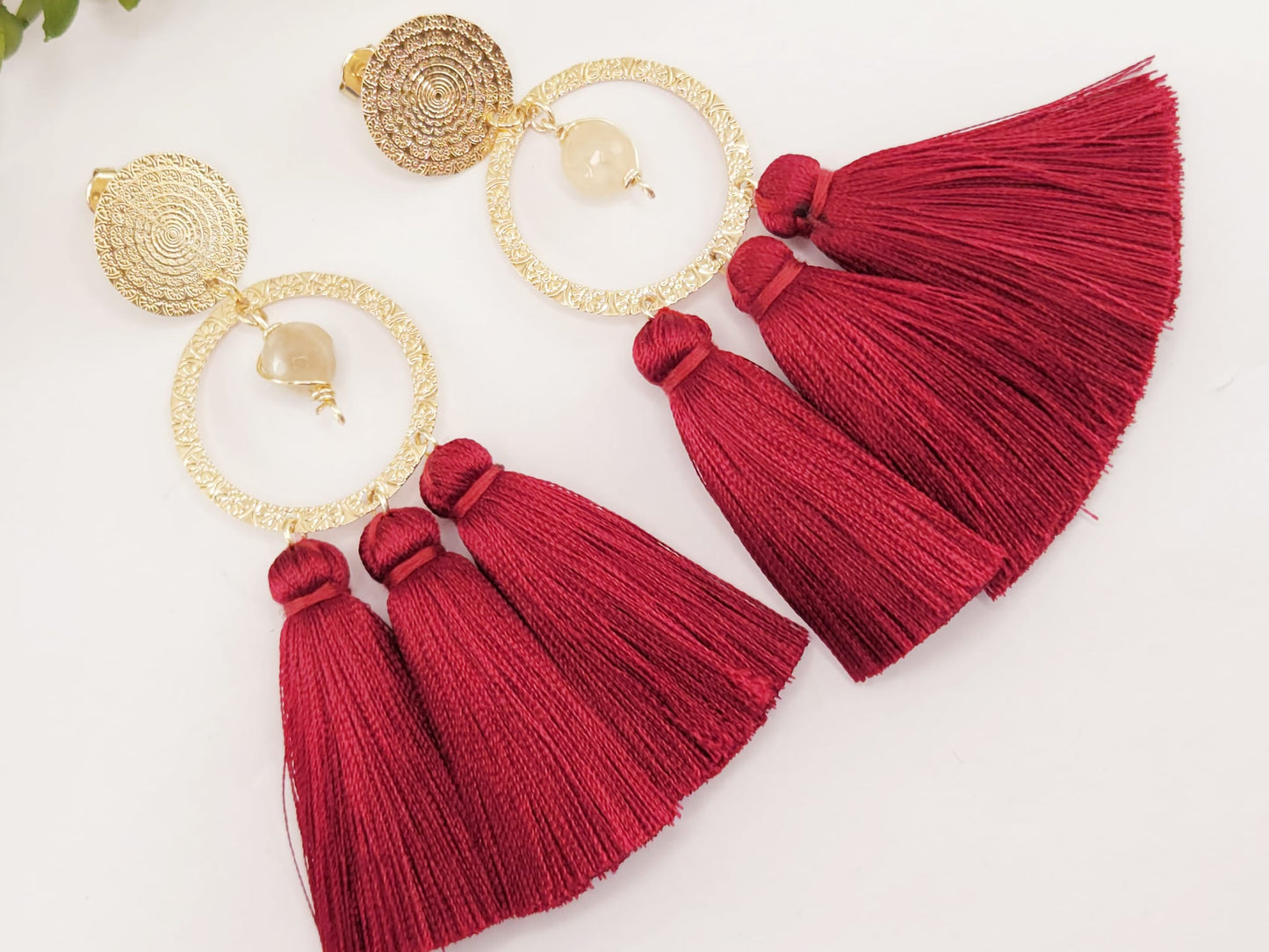 Long Earrings with Tassel