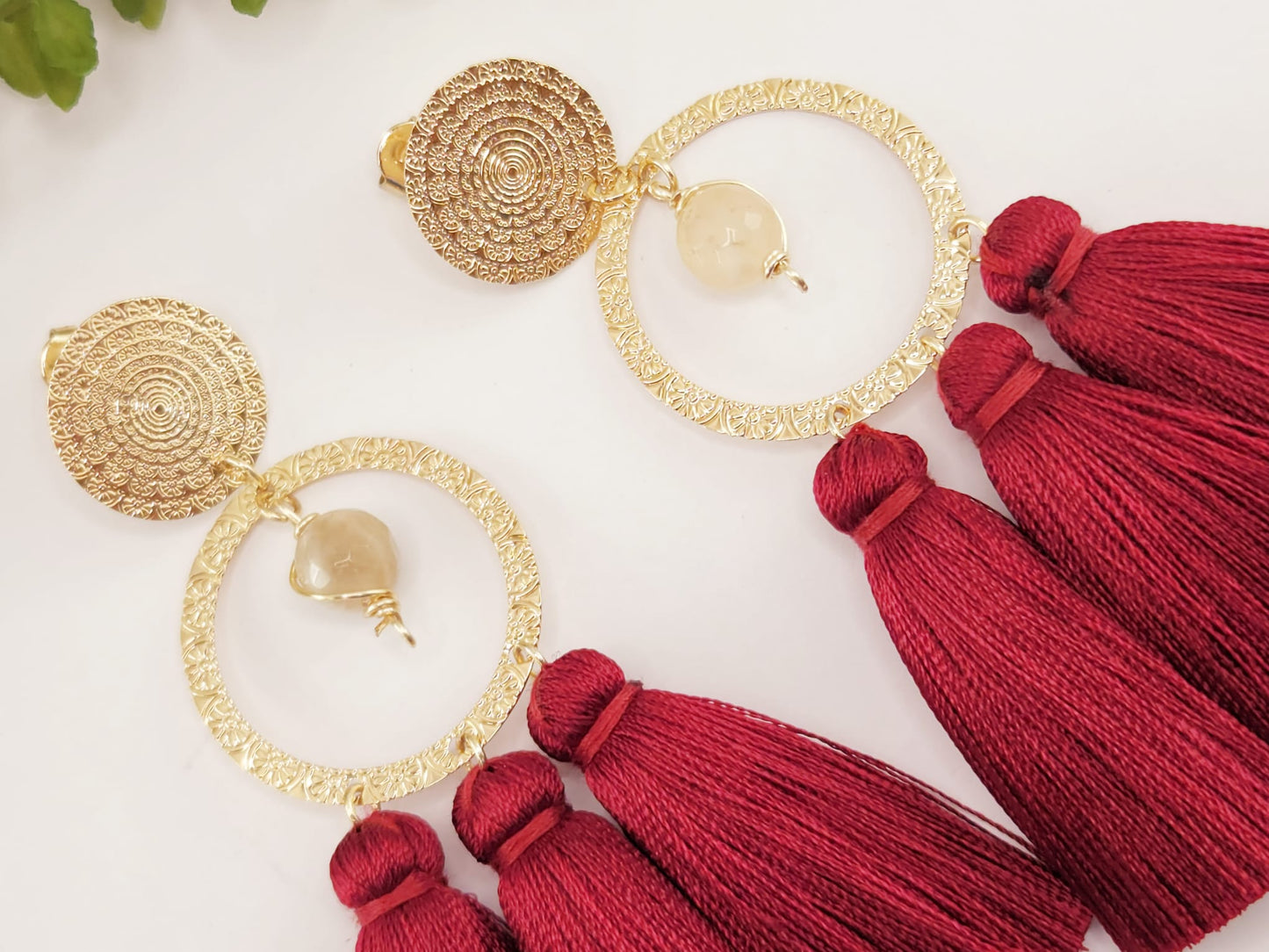 Long Earrings with Tassel