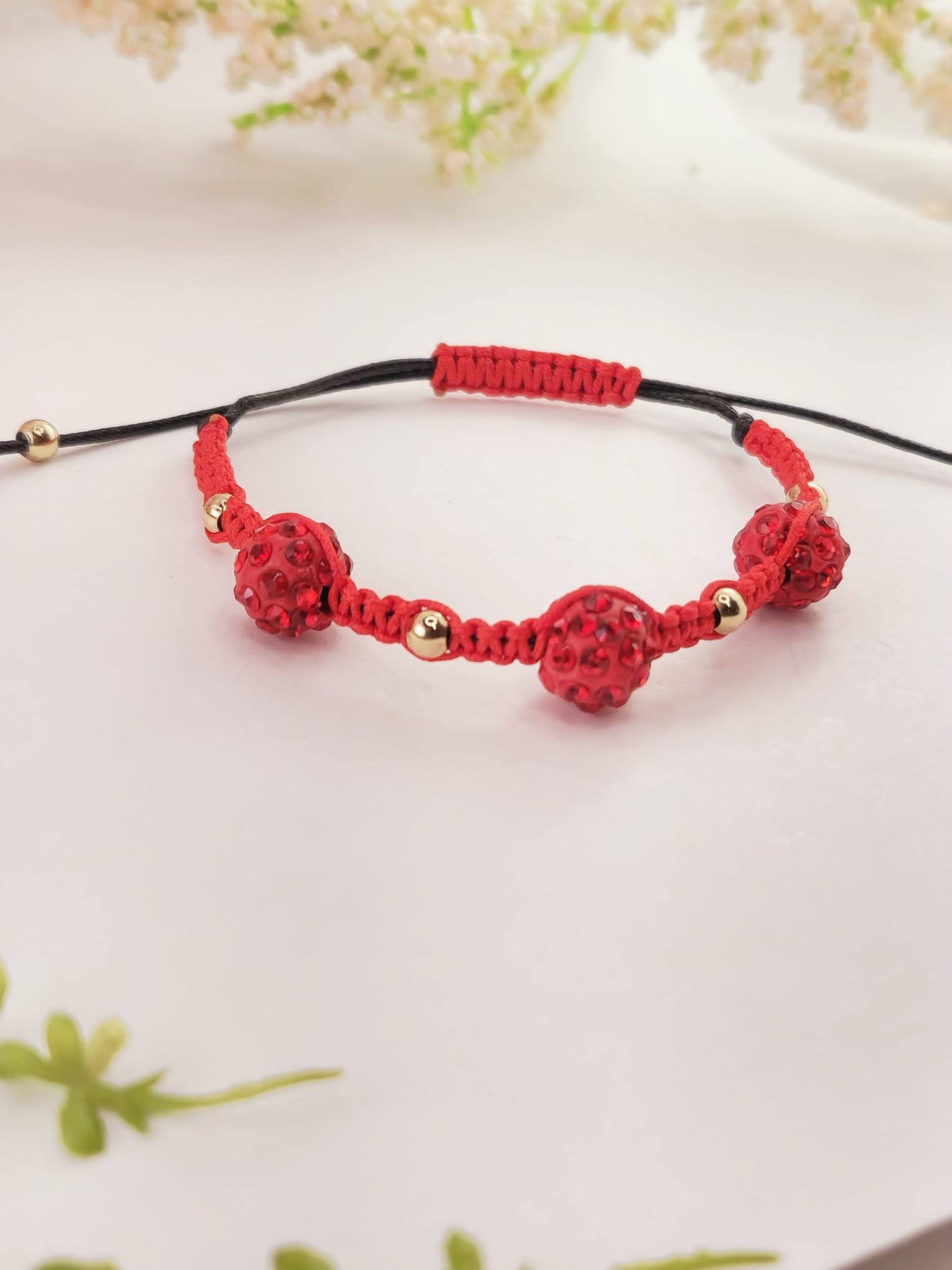 Clay bead bracelets with crystals