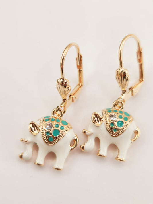 Aretes de Oro Laminado de Elefante 18k